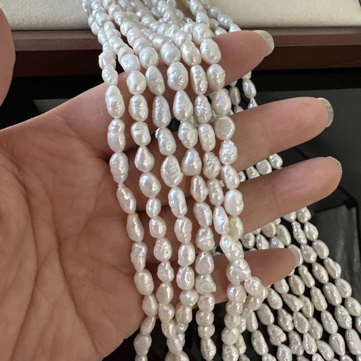 Perles Naturelles Baroque Eau Douce 4.5-5.5mm — Semi-Finies, DIY Collier & Bracelet