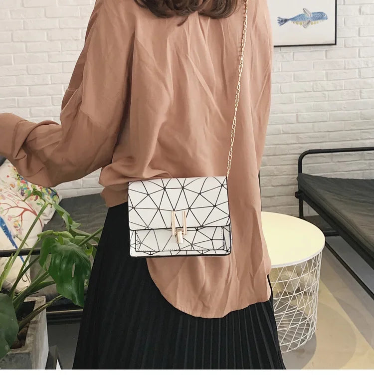 Sac Bandoulière Femme TPU Rayé Design Carré — Sac Épaule Tendance & Léger