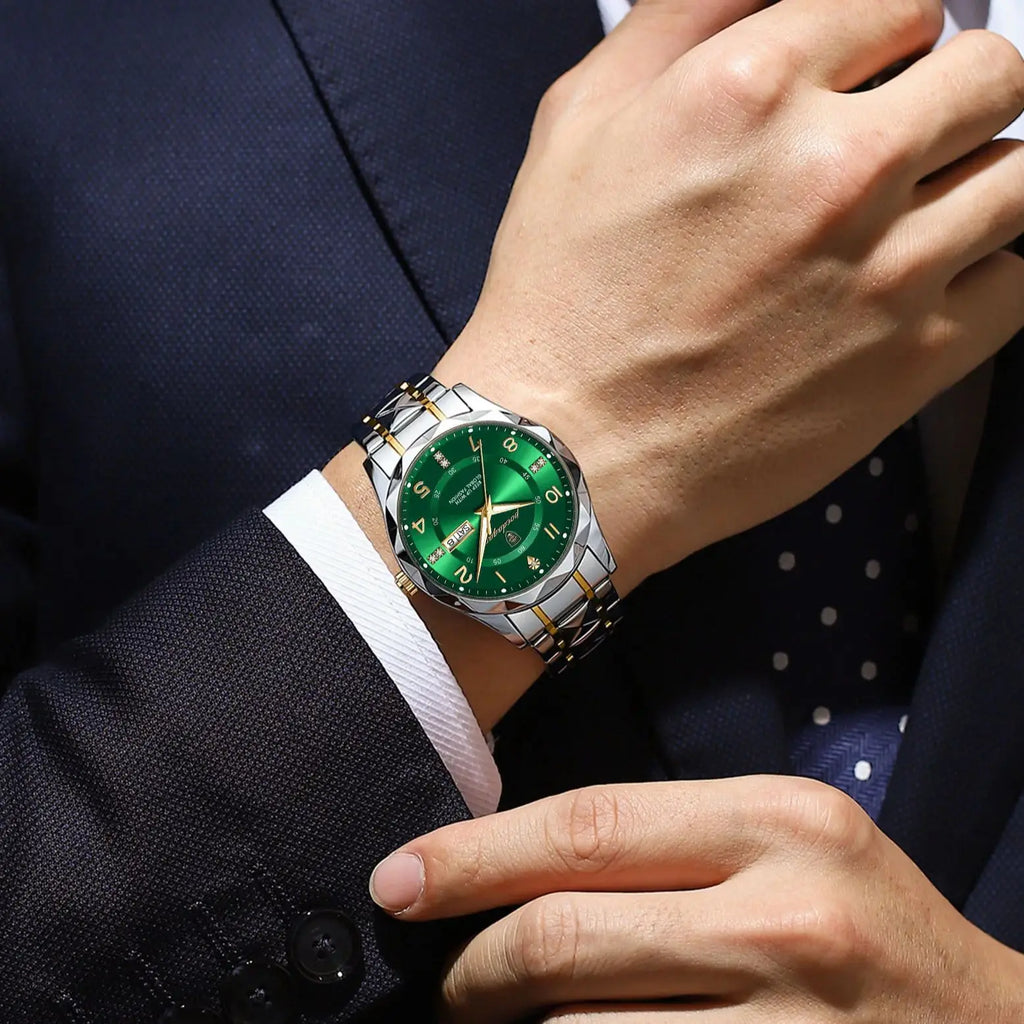 Montre Homme POEDAGAR Business — Acier Inoxydable, Lumineux, Date, Semaine, Quartz