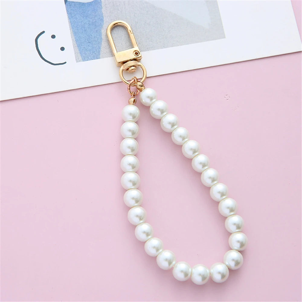 Porte-Clés Perle Simulée Femme — Pendentif Sac & Téléphone, Accessoire DIY