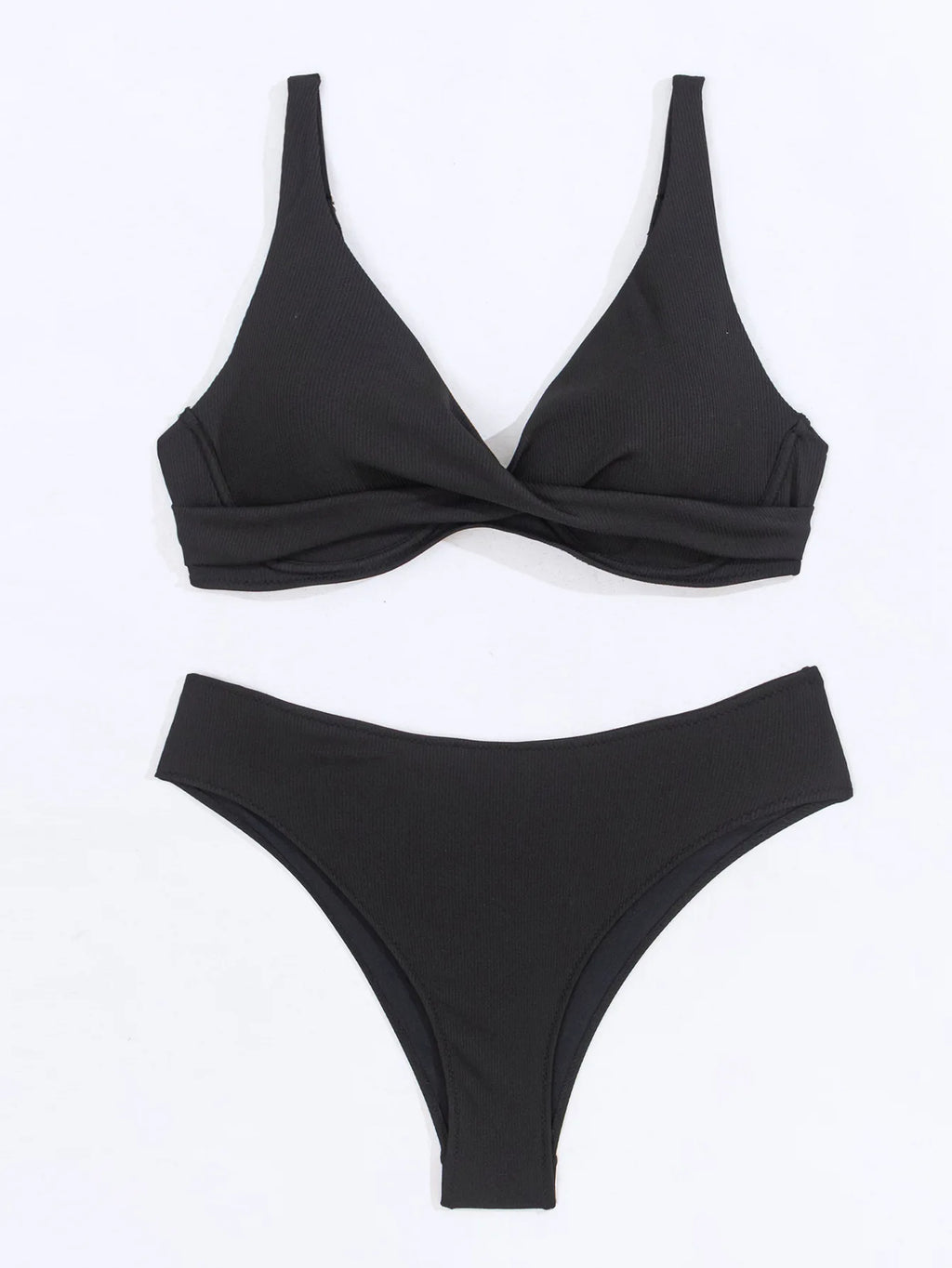 Bikini 2 Pièces Femme Uni 2025 — Maillot de Bain Sexy, Plage & Vacances