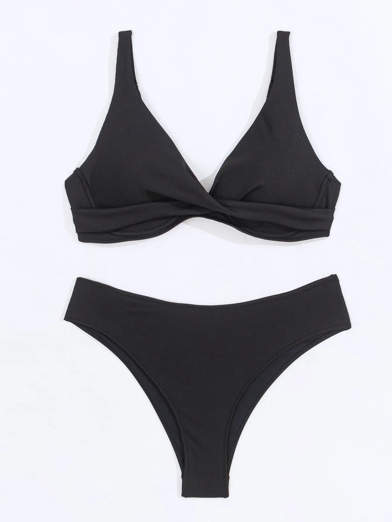 Bikini 2 Pièces Femme Uni 2025 — Maillot de Bain Sexy, Plage & Vacances
