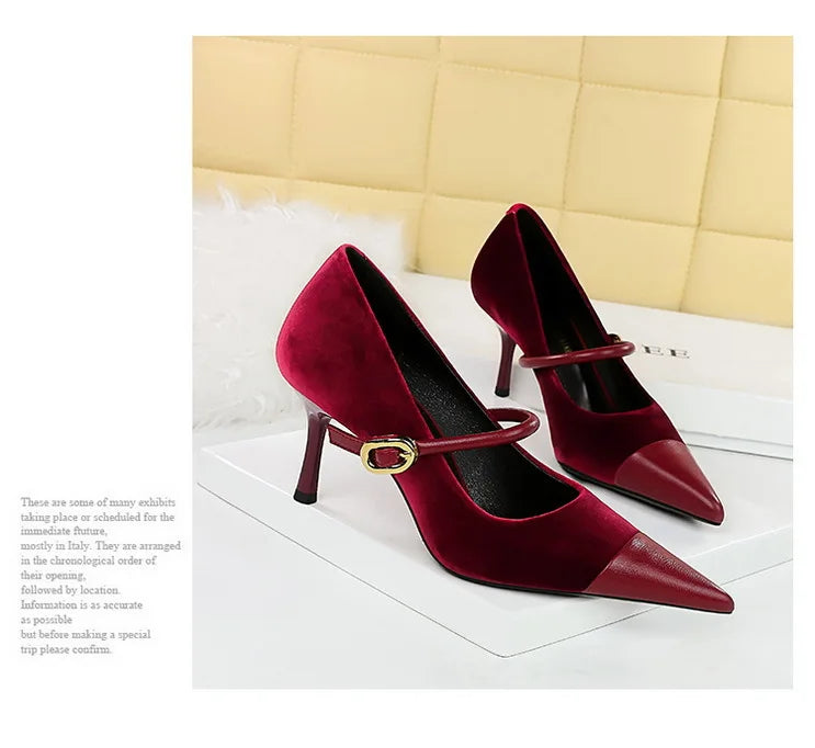 Escarpins Femme Bout Pointu Stiletto BIGTREE — Suède, 7cm 10cm, Grande Taille 43