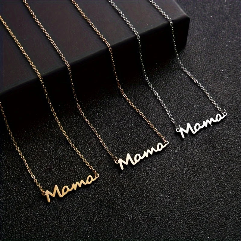 Collier Pendentif MAMA Tendance & Mignon – Bijou Chaîne Clavicule Fête des Mères