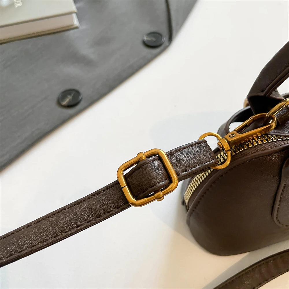 Mini Sac Coquille Femme Luxe — Boucle Ceinture, Petit Sac Épaule Bandoulière Designer