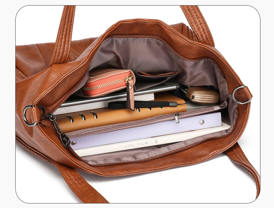 Sac À Main Femme Cuir PU Grande Marque — Tote Casual Élégant, Bandoulière