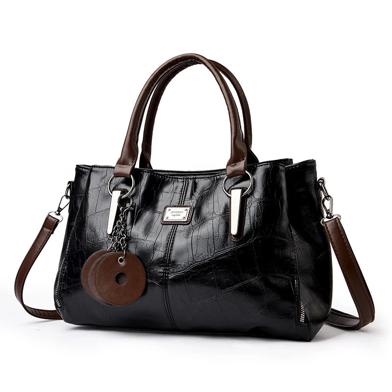 Sac à Main Femme Cuir PU — Tote Bandoulière Messenger, Grande Capacité