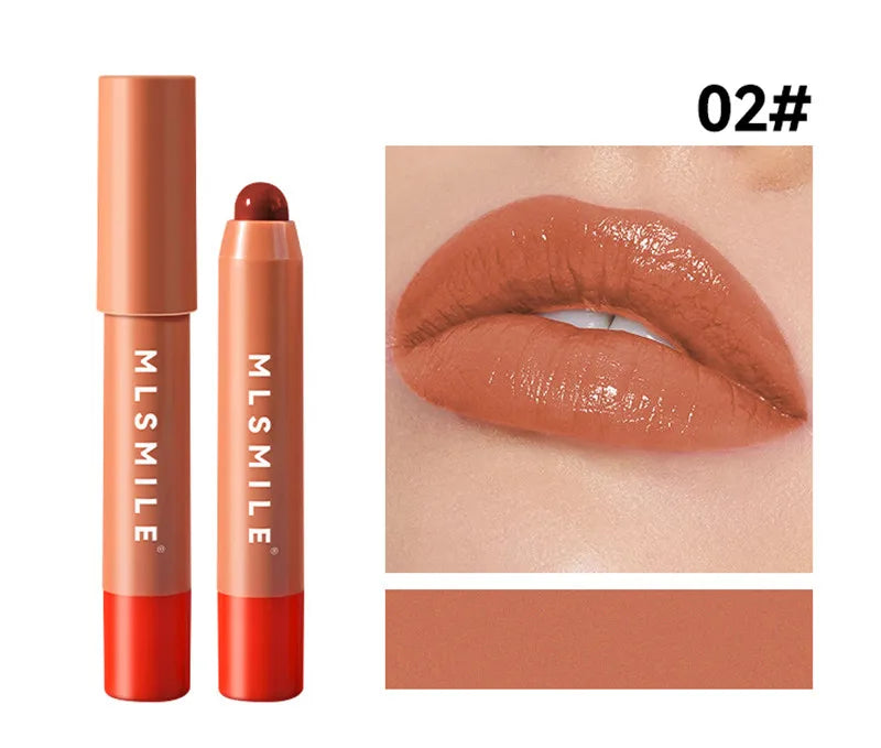 Crayon Lèvres Velours Waterproof 6 Couleurs Longue Tenue — Nude & Rose