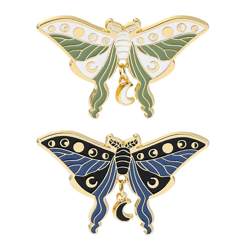 Broche Papillon & Phalène — Insecte Animal, Pin's Badge Revers, Bijou Fantaisie