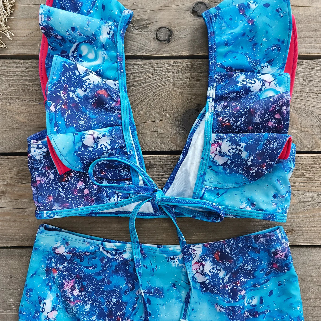 Bikini Taille Haute Bandage Floral 2026 — Volanté, Push Up, Bretelles Brésilien