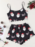 Pyjama Femme Noël Bonhomme de Neige — Bretelles, Col Rond, Top & Short Lounge