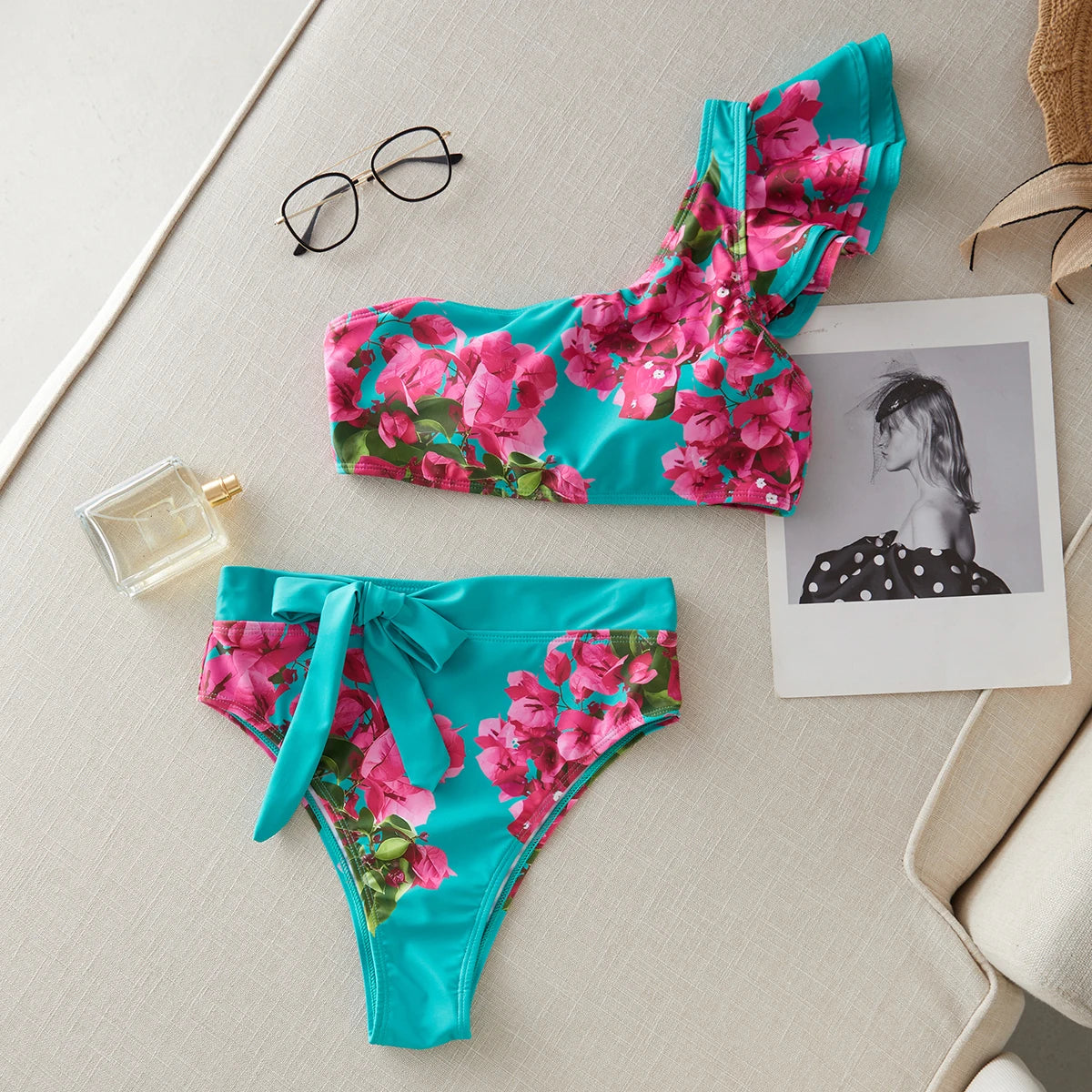 Bikini Taille Haute Bandage Floral 2026 — Volanté, Push Up, Bretelles Brésilien
