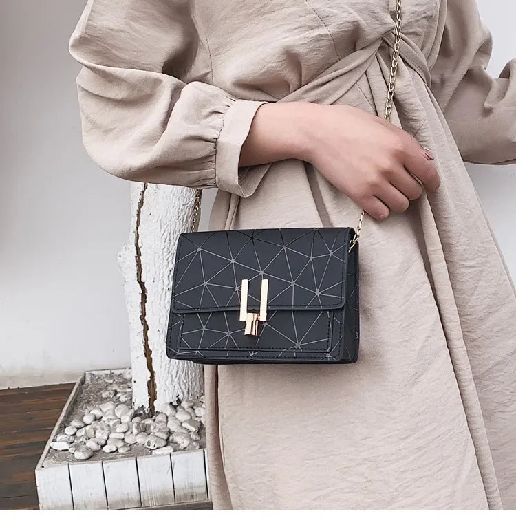 Sac Bandoulière Femme TPU Rayé Design Carré — Sac Épaule Tendance & Léger