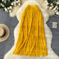 Ensemble Femme Manches Longues Sequins & Franges — Jupe Longue Tendance 2024