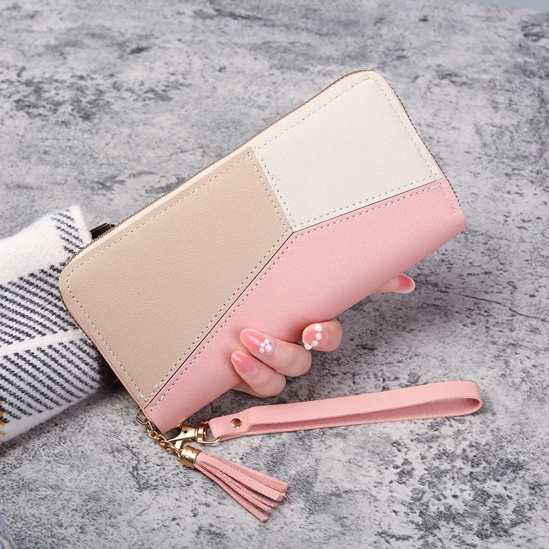 Portefeuille Long Femme Cuir PU Fermeture Éclair — Porte-Monnaie & Cartes, Pratique