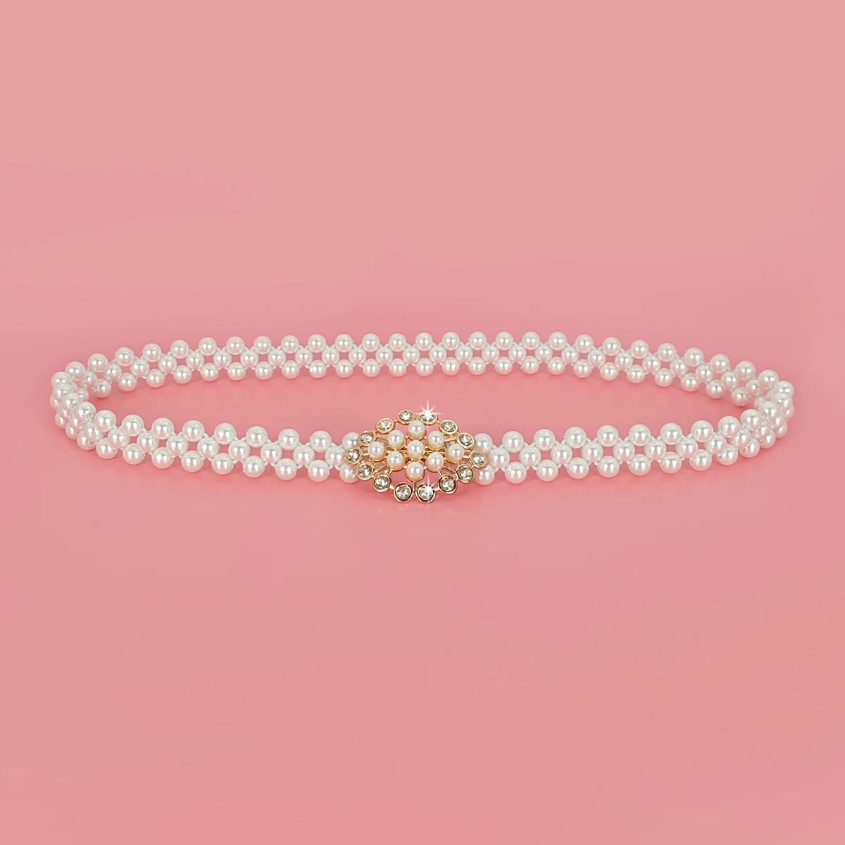 Ceinture Femme Chaîne de Taille Perles — Élastique Strass Décoration