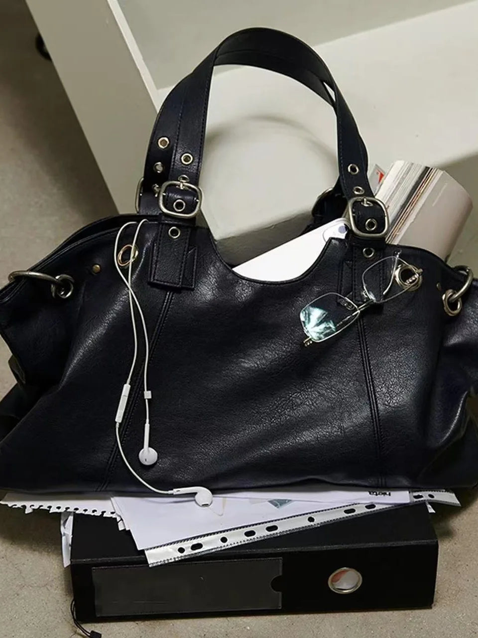 Grand Sac Vintage Femme — Tote Fourre-Tout, Sac Épaule Grande Capacité, Style Dumpling