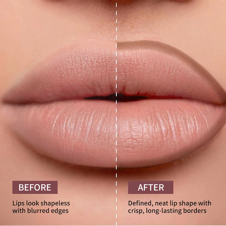 Crayon Contour Lèvres 2en1 Longue Tenue Anti-Bavure — Double Face Ultra Pigmenté