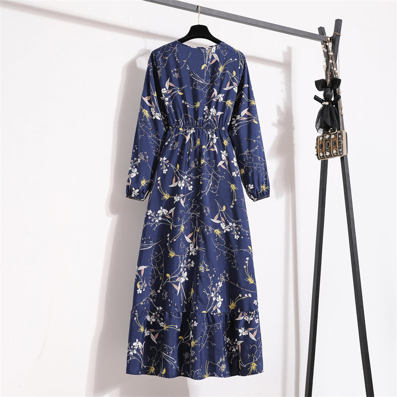 Robe Maxi Femme Été — Imprimé Floral Manches Longues Plage & Soirée