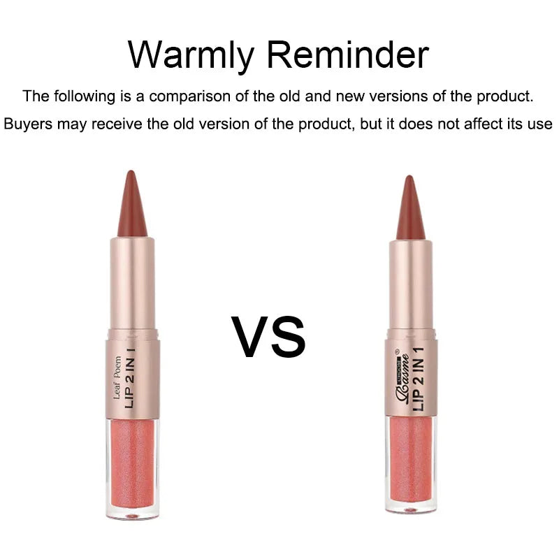 Crayon Contour Lèvres 2en1 Dégradé — Lip Liner Waterproof Mat & Gloss Miroir