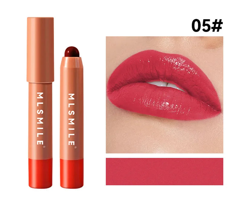 Crayon Lèvres Velours Waterproof 6 Couleurs Longue Tenue — Nude & Rose