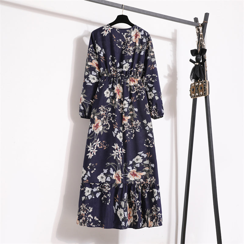 Robe Maxi Femme Été — Imprimé Floral Manches Longues Plage & Soirée