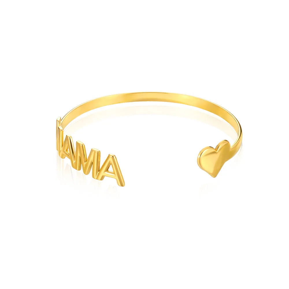 Set Bijoux Femme Bracelet Jonc Acier Inoxydable Doré – Cadeau Fête des Mères