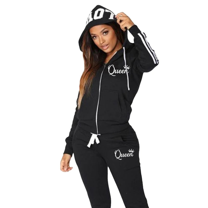 Ensemble Jogging Femme 2 Pièces — Sweat Zippé & Pantalon Sport