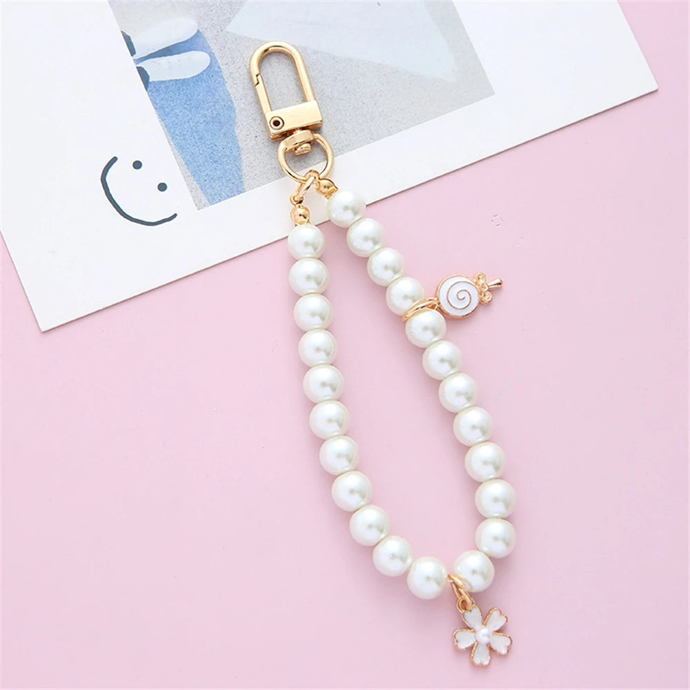 Porte-Clés Perle Simulée Femme — Pendentif Sac & Téléphone, Accessoire DIY