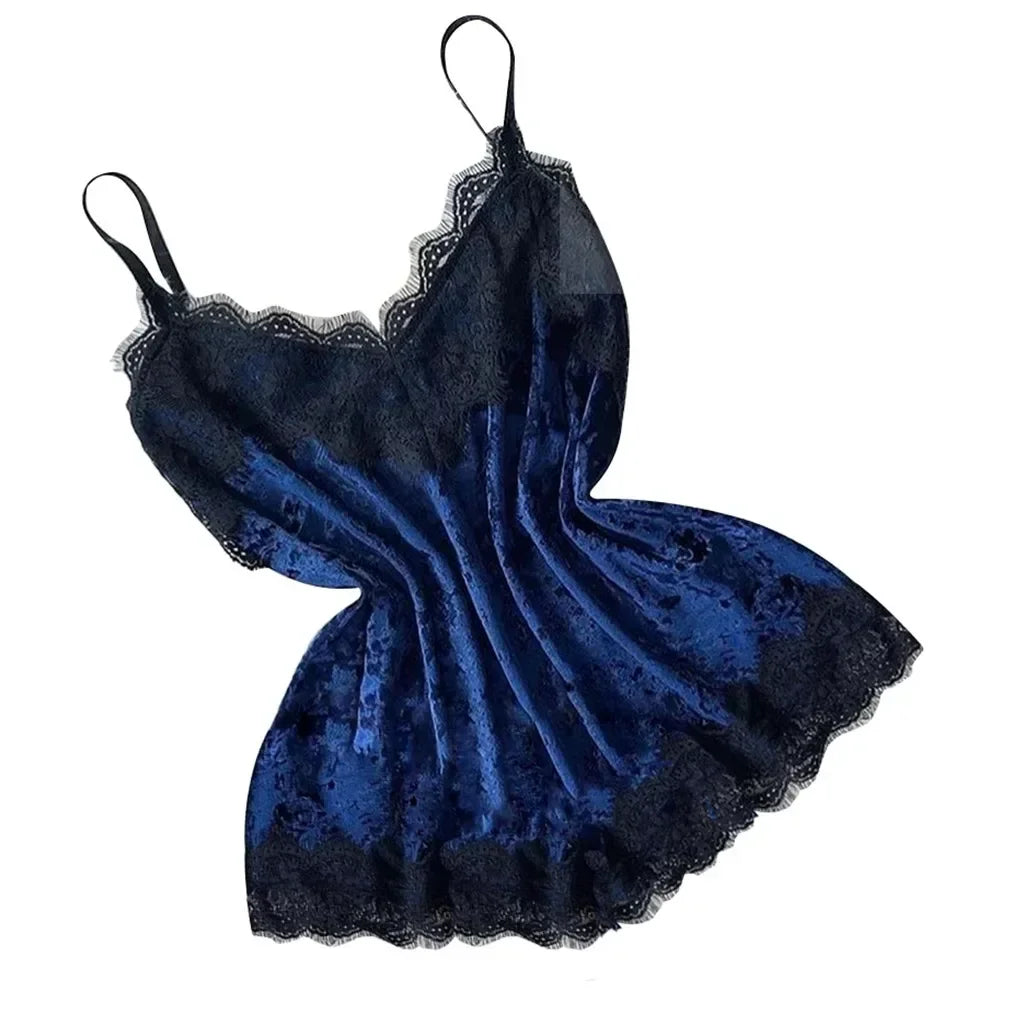 Pyjama Femme Dentelle Satin 2 Pièces — Top Court & Short, Sexy Lounge Été