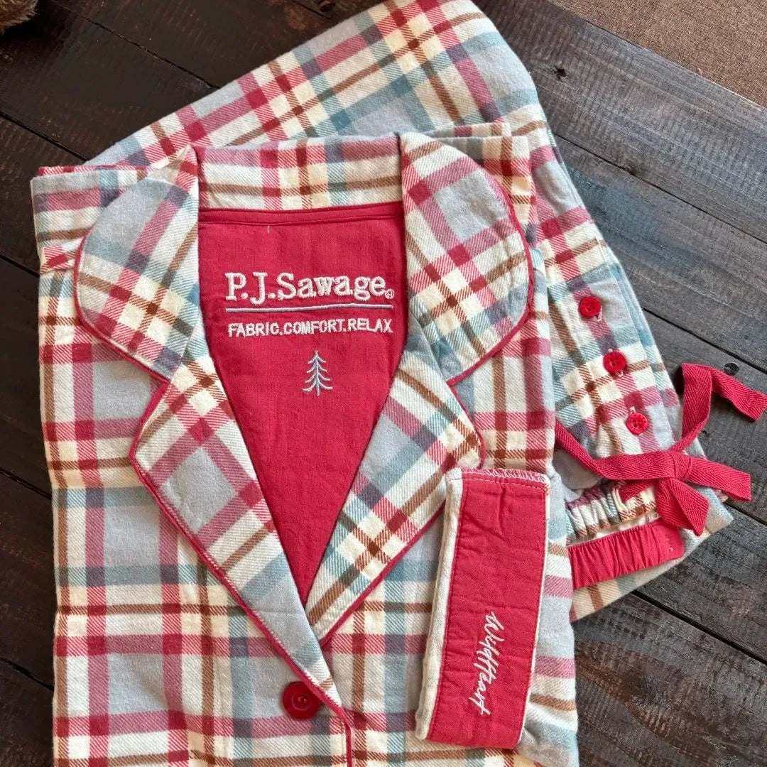Ensemble Pyjama Femme Coton — Imprimé Cartoon Mignon, 2 Pièces, Manches Longues, Automne