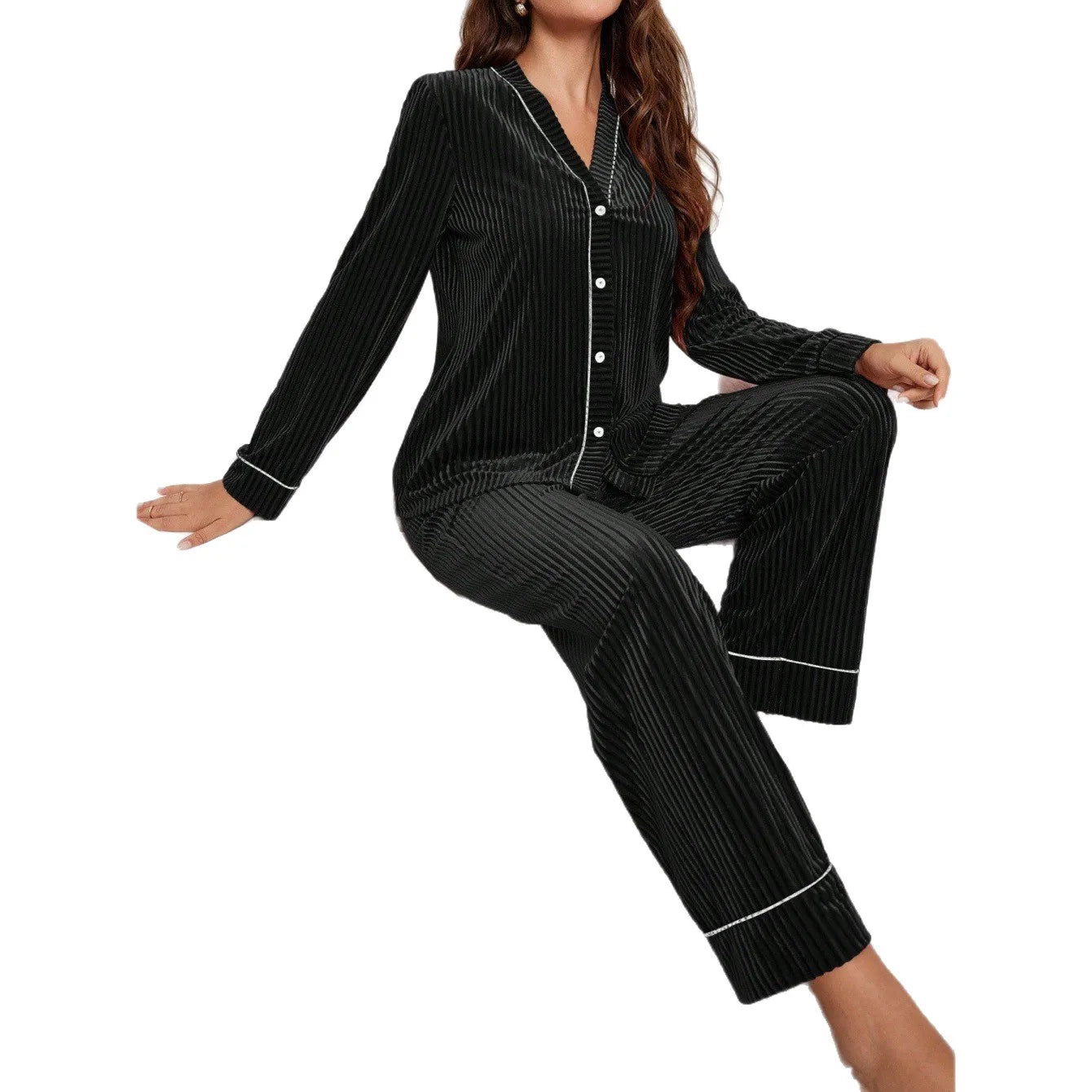 Nuisette Femme Pyjama Hiver — Tenue d'Intérieur Confortable, Ensemble Maison