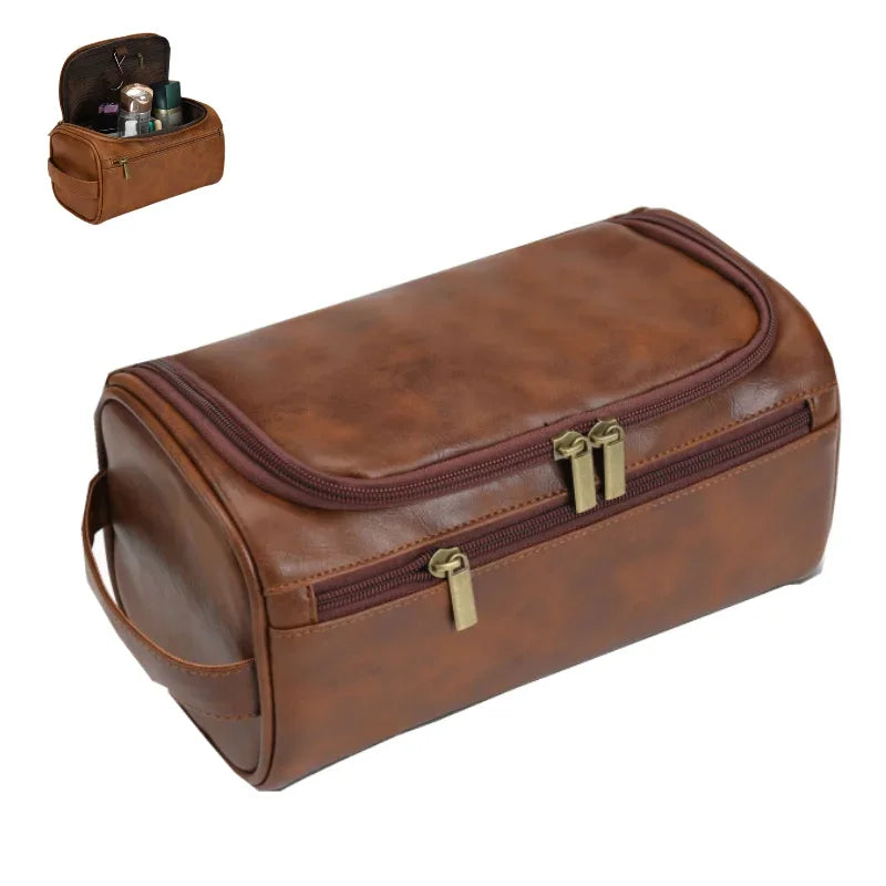 Trousse Toilette Luxe Homme Vintage — Organisateur Voyage Cosmétique Suspendu