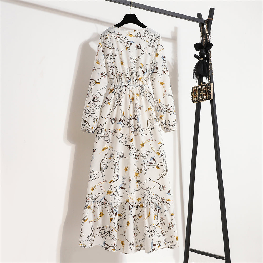 Robe Maxi Femme Été — Imprimé Floral Manches Longues Plage & Soirée