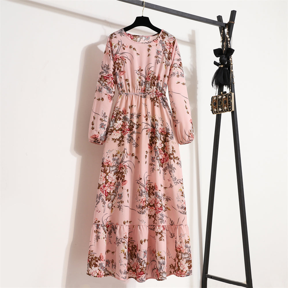 Robe Maxi Femme Été — Imprimé Floral Manches Longues Plage & Soirée