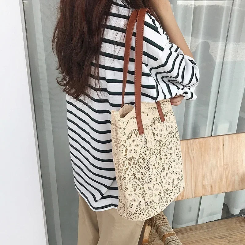 Sac À Main Femme Toile & Cuir — Bandoulière Luxe, Style Casual Fashion
