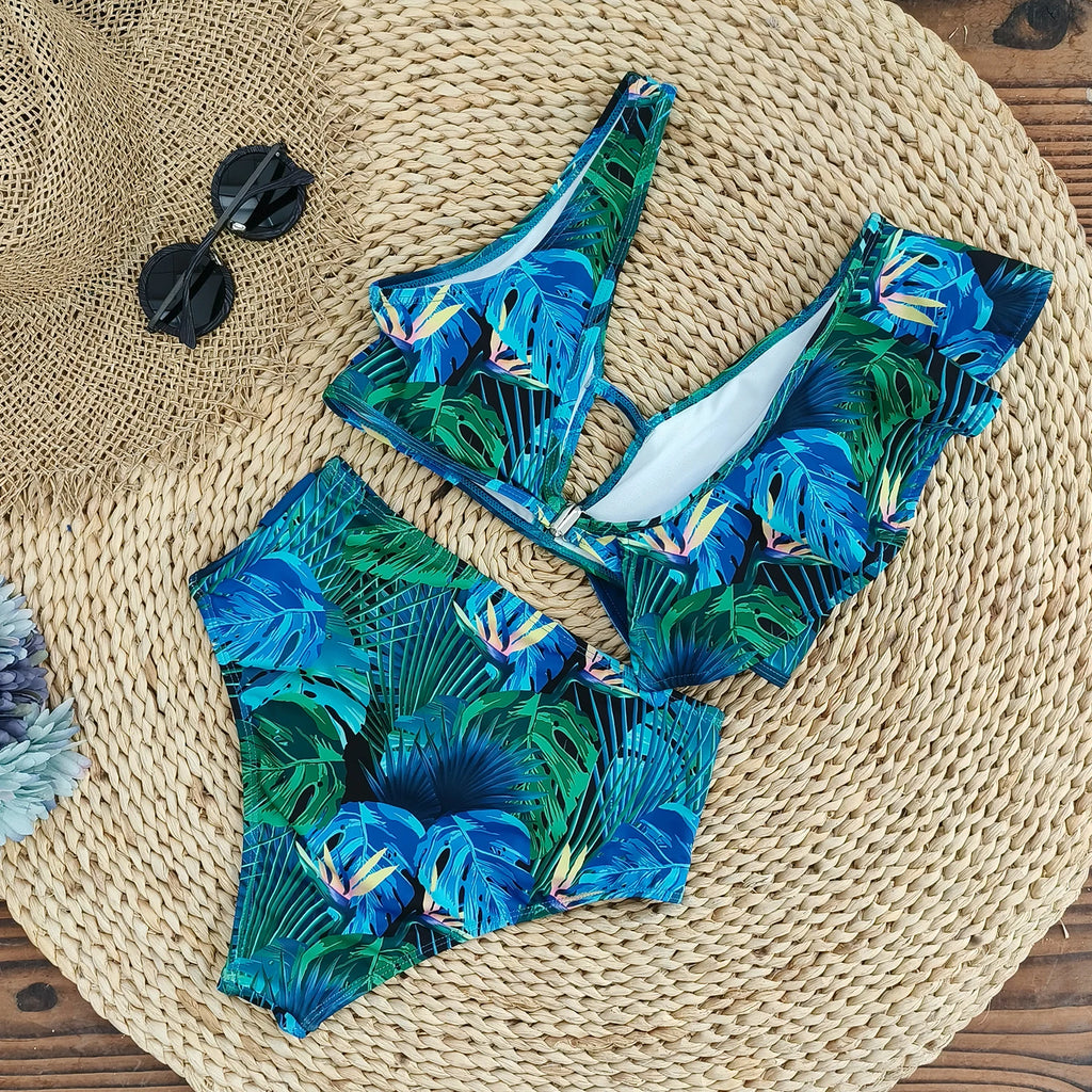 Bikini Taille Haute Bandage Floral 2026 — Volanté, Push Up, Bretelles Brésilien