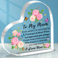 Plaque Cœur Acrylique "Je T'Aime Maman" – Cadeau Fête des Mères & Anniversaire