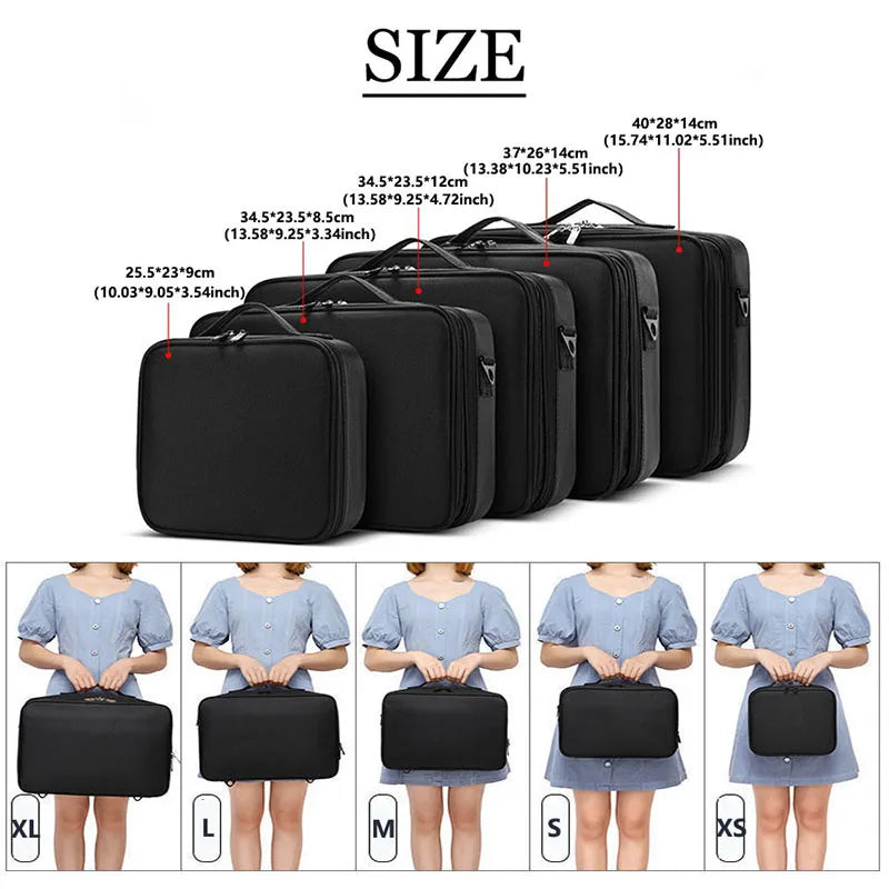 Trousse Maquillage Oxford Grande Capacité Femme — Voyage Waterproof Professionnelle
