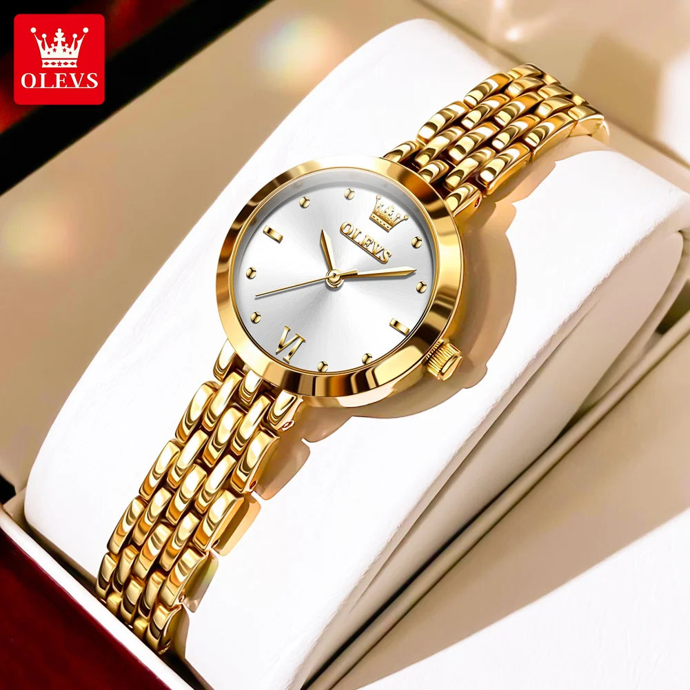 Montre Femme OLEVS 9992 Luxe Or Quartz — Étanche, Élégante, Relojes Para Mujer