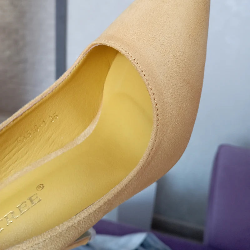 Escarpins Femme 9cm Jaune Bordeaux — Suède, Grande Taille, Mariage Prom