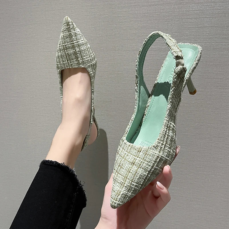 Escarpins Slingback Femme Bout Pointu Bleu — Talon Fin, Soirée & Fête 2023