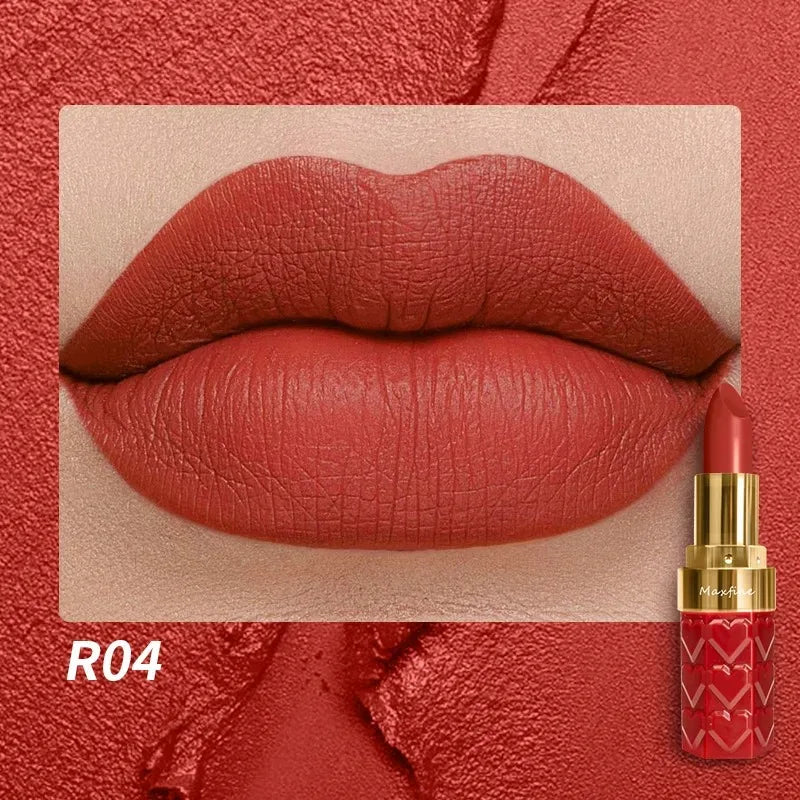 Rouge à Lèvres Mat Nude 4 Couleurs — Waterproof, Longue Tenue, Velours Sexy
