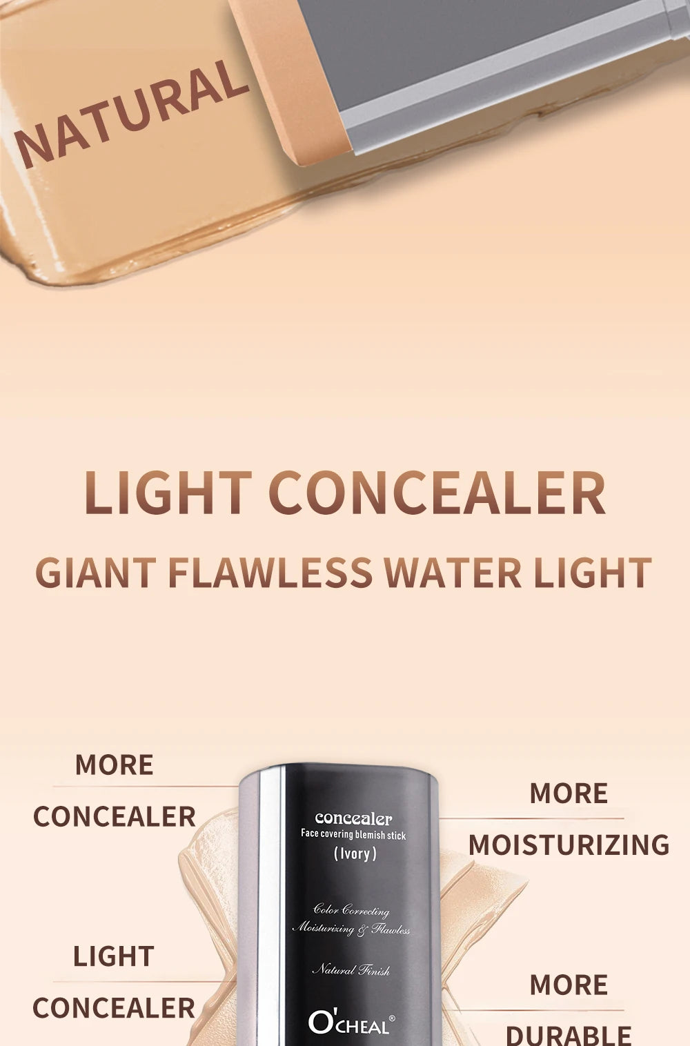 Stick Fond de Teint Contouring Magique Longue Tenue Léger — Correcteur Lumineux