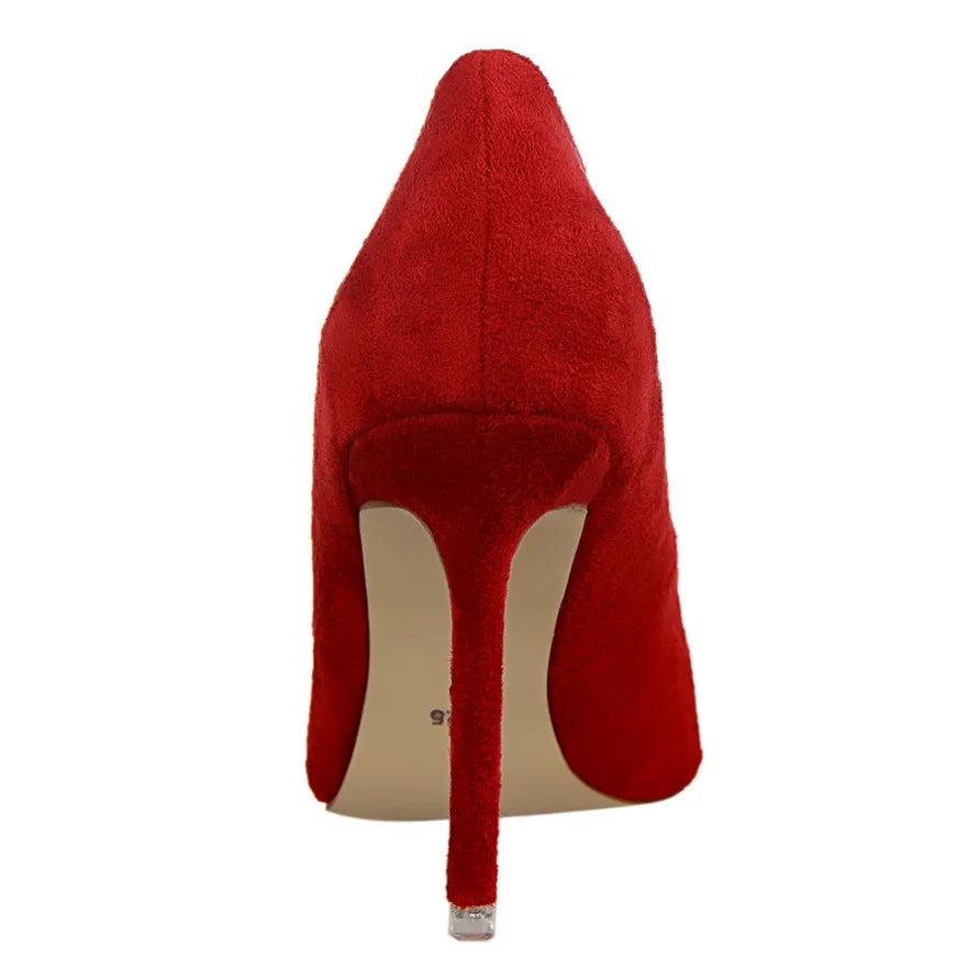 Escarpins Femme 9cm Jaune Bordeaux — Suède, Grande Taille, Mariage Prom