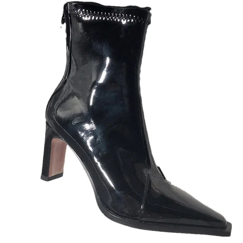 Bottines Chelsea Femme Talon Haut Bout Pointu — Style Goth, Hiver 2024