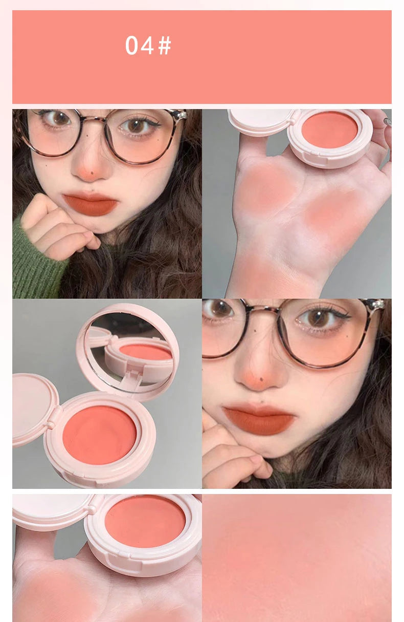 Blush Mousse Rose Fille Palette 4 Couleurs Mat & Pêche — Contouring Visage