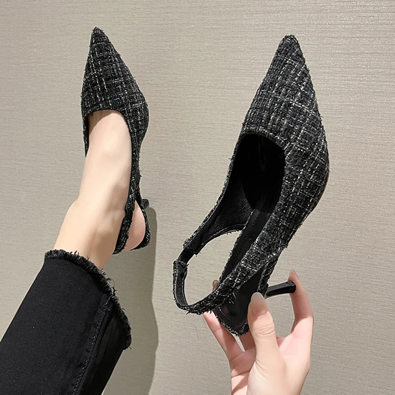Escarpins Slingback Femme Bout Pointu Bleu — Talon Fin, Soirée & Fête 2023