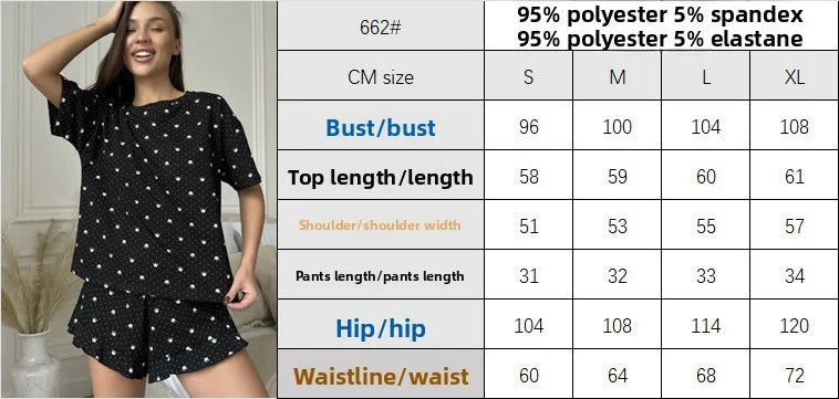 Ensemble Pyjama Femme Été — 2 Pièces Manches Courtes, Confortable & Léger
