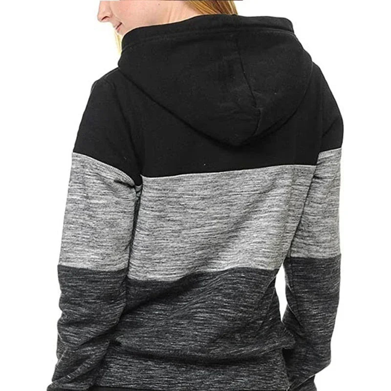 Survêtement Femme Imprimé Capuche — Color Block, Jogging Sport, Tailles S-3XL